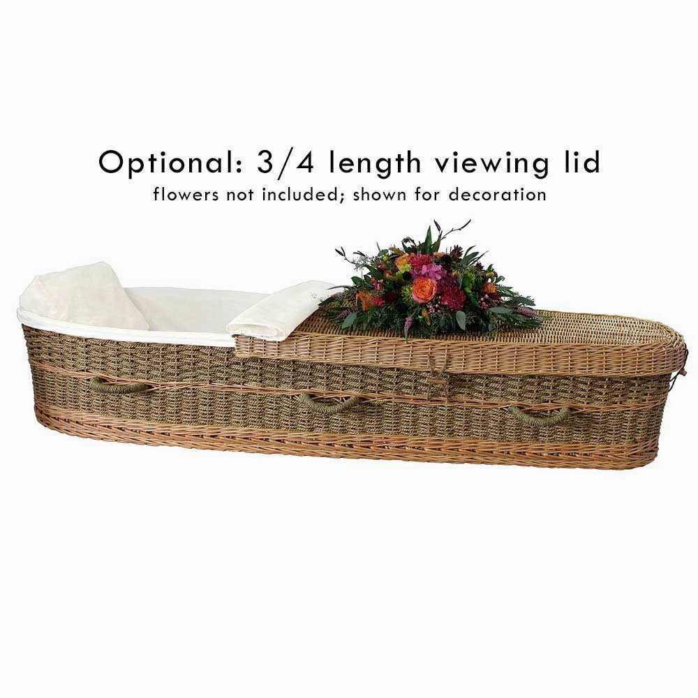Biodegradable Casket for Burial or Cremation in Seagrass - Eco-Friendly & Sustainable