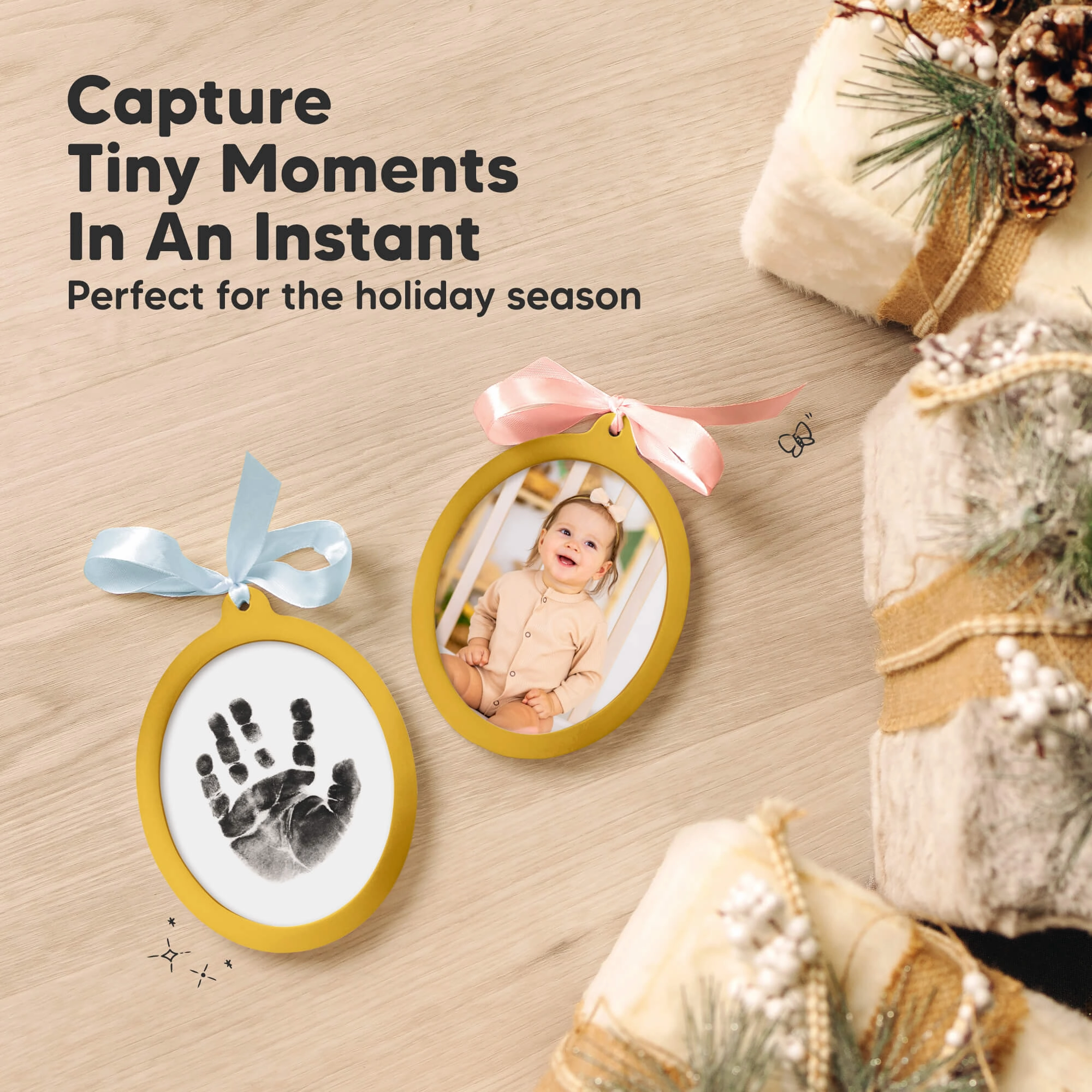 Bitsy Inkless Baby Print and Photo Ornaments
