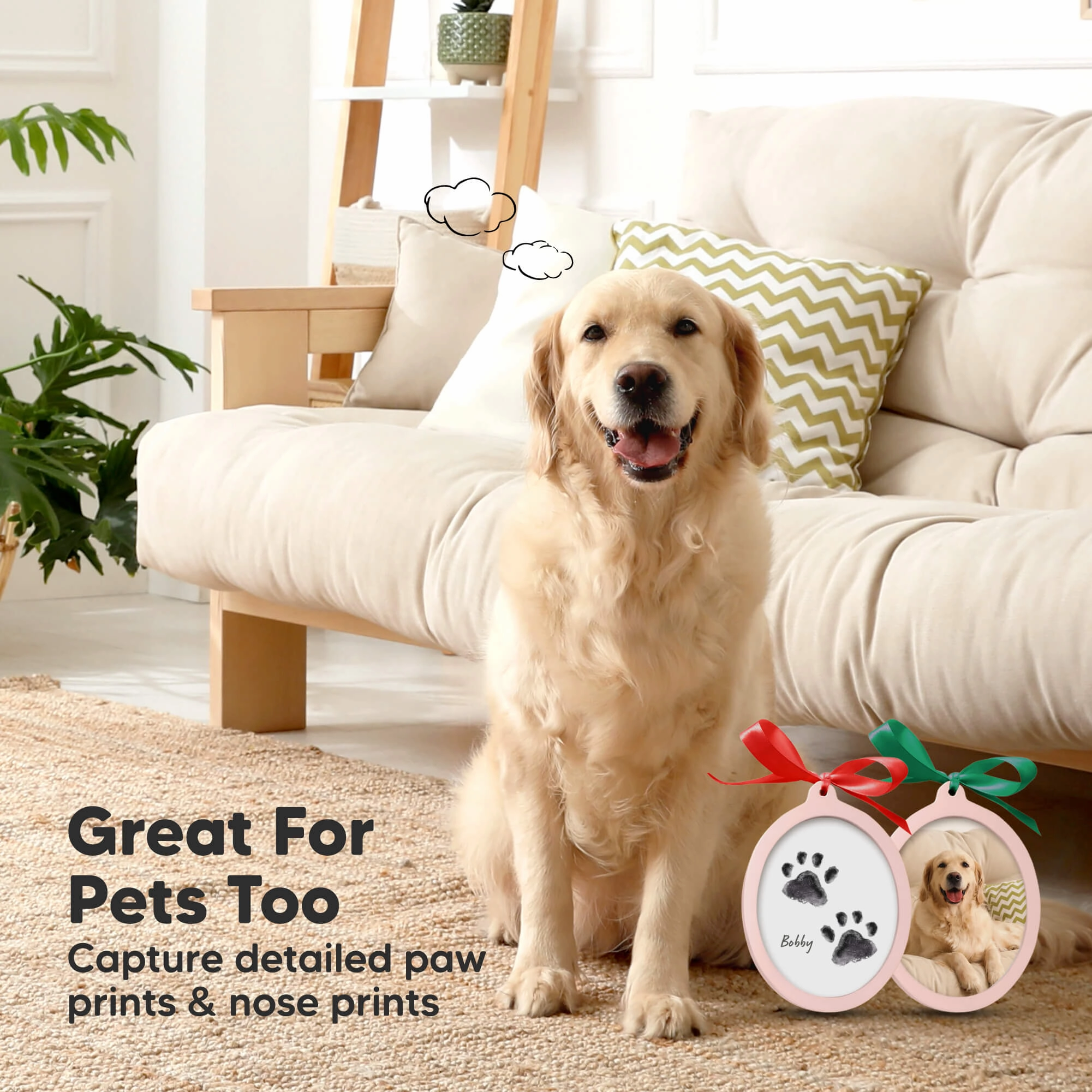 Bitsy Inkless Baby Print and Photo Ornaments (Petal Pink)