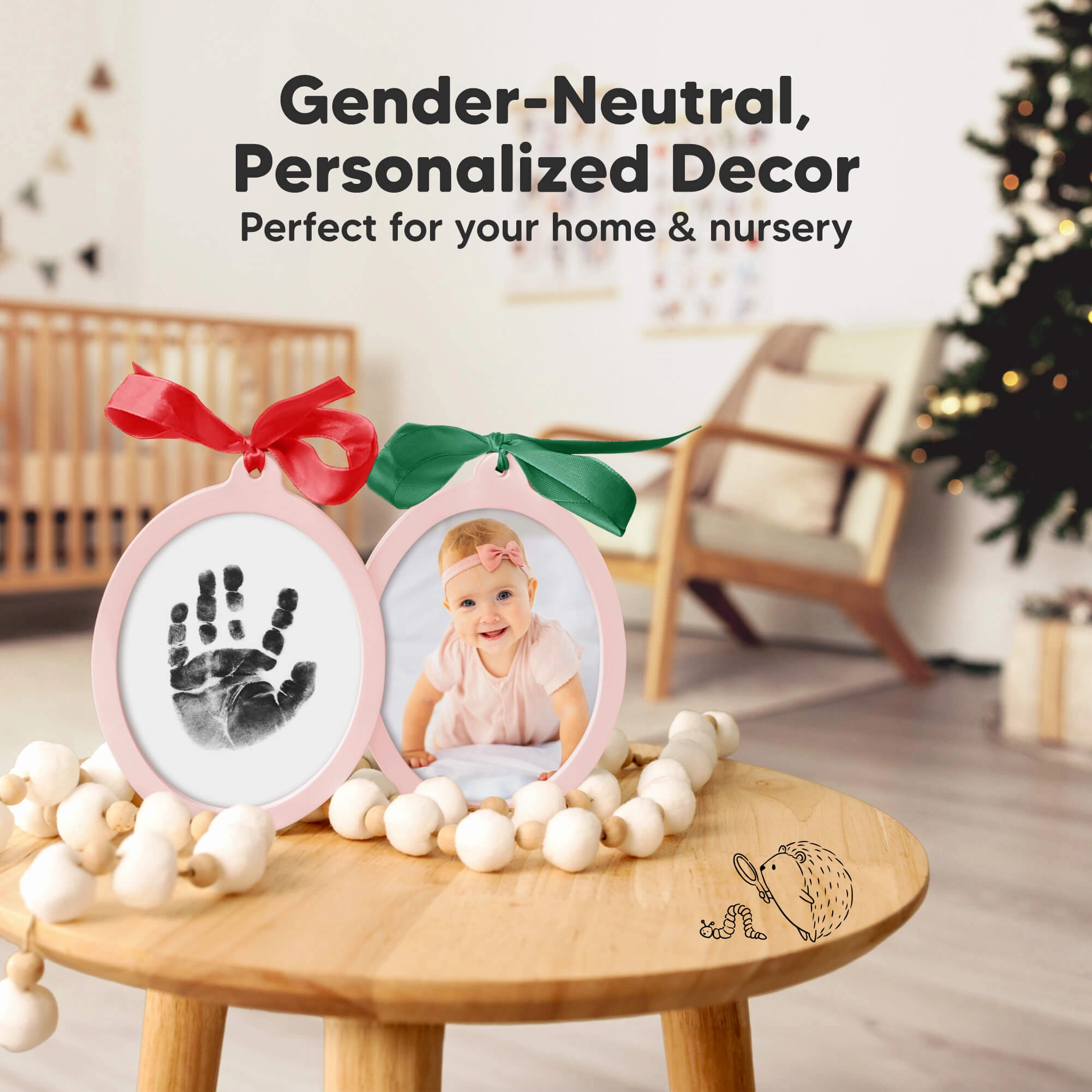 Bitsy Inkless Baby Print and Photo Ornaments (Petal Pink)