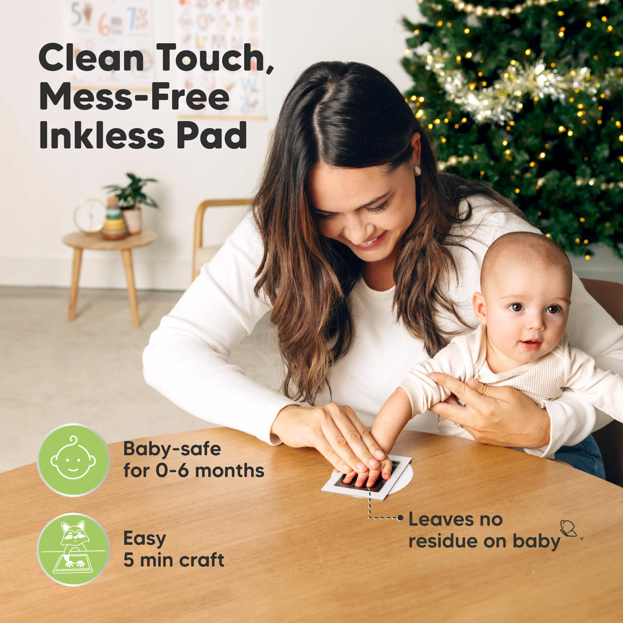 Bitsy Inkless Baby Print and Photo Ornaments (Petal Pink)