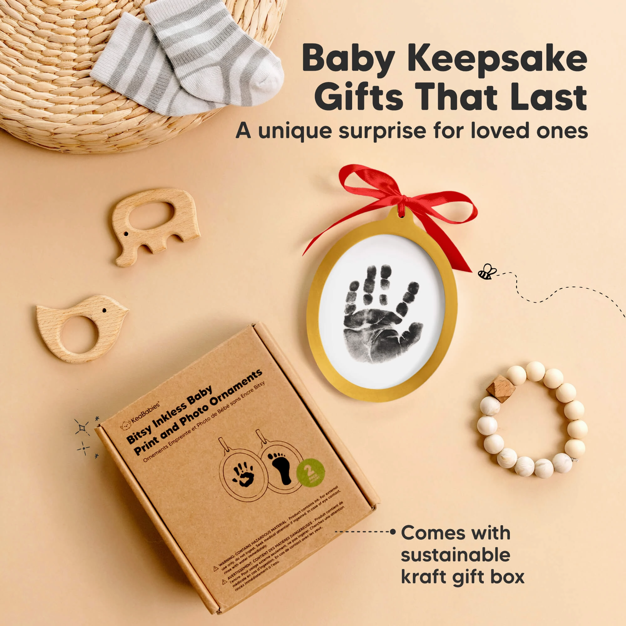 Bitsy Inkless Baby Print and Photo Ornaments