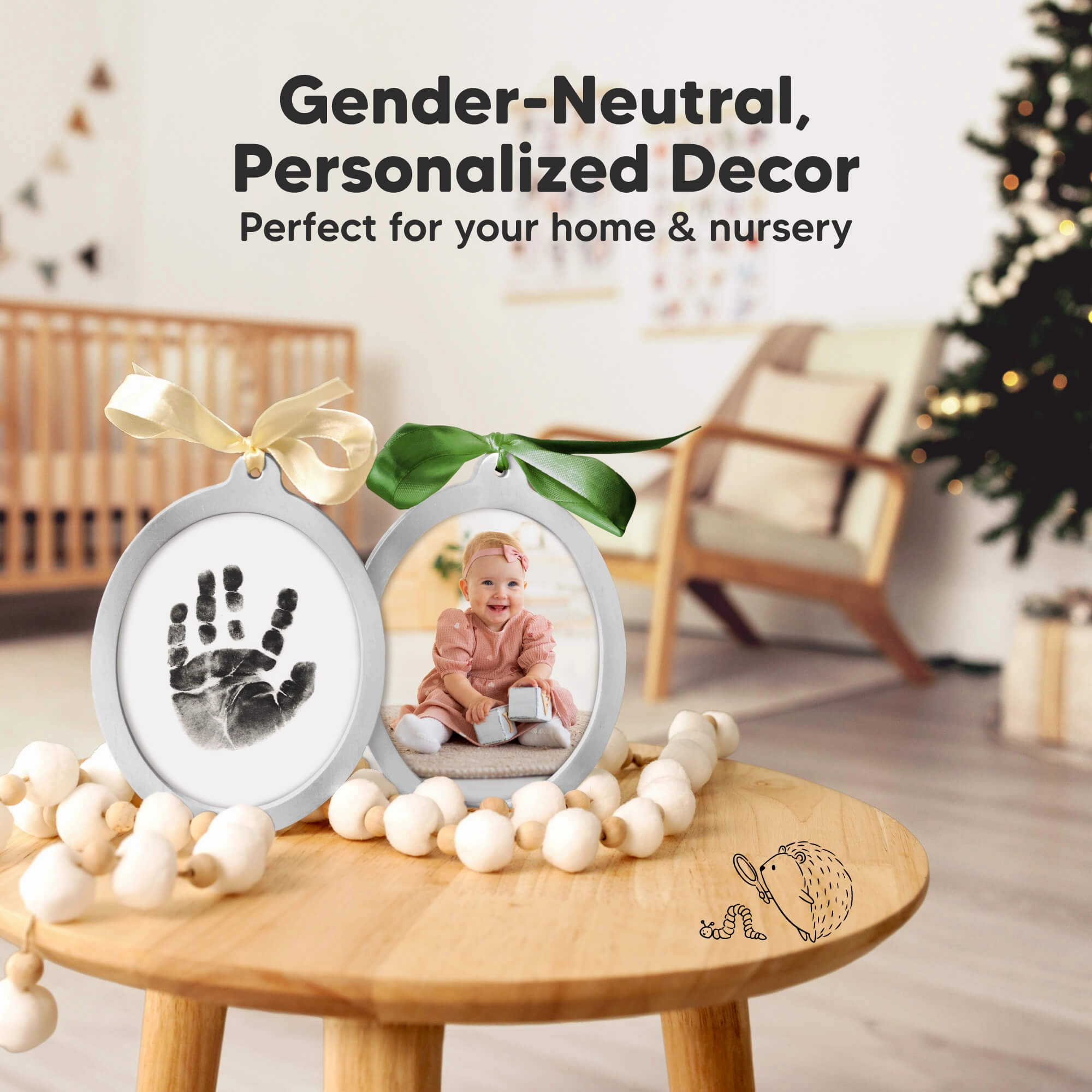 Bitsy Inkless Baby Print and Photo Ornaments (Silver)