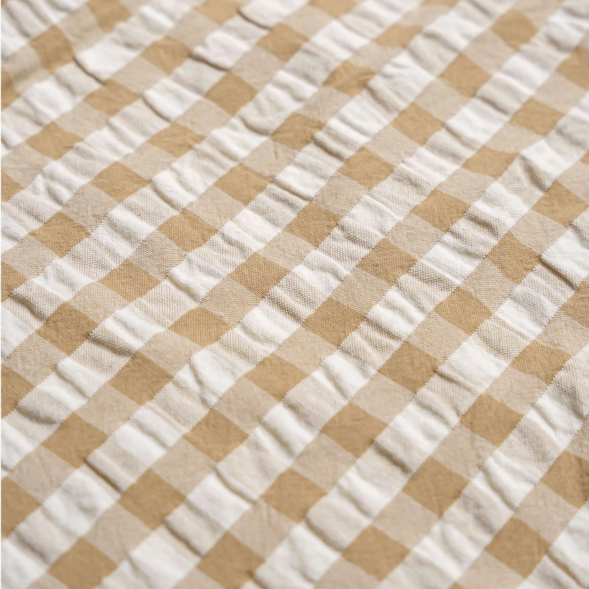 Brown Chequered | Organic Short Bubble Romper