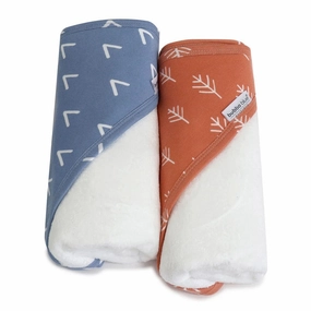 Bubba Blue Nordic 2pk Hooded Towel Denim/Clay