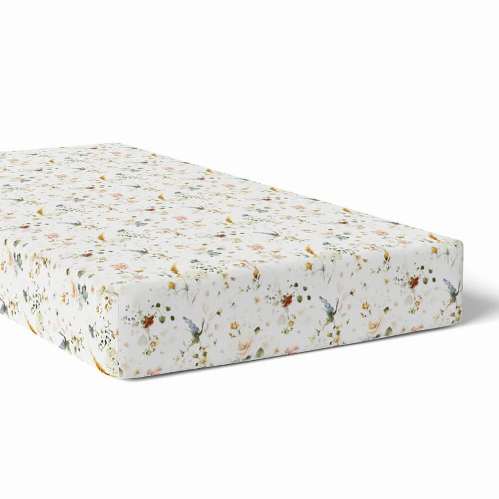 Bubba Blue Peonies Bamboo 2pk Cot Fitted Sheets