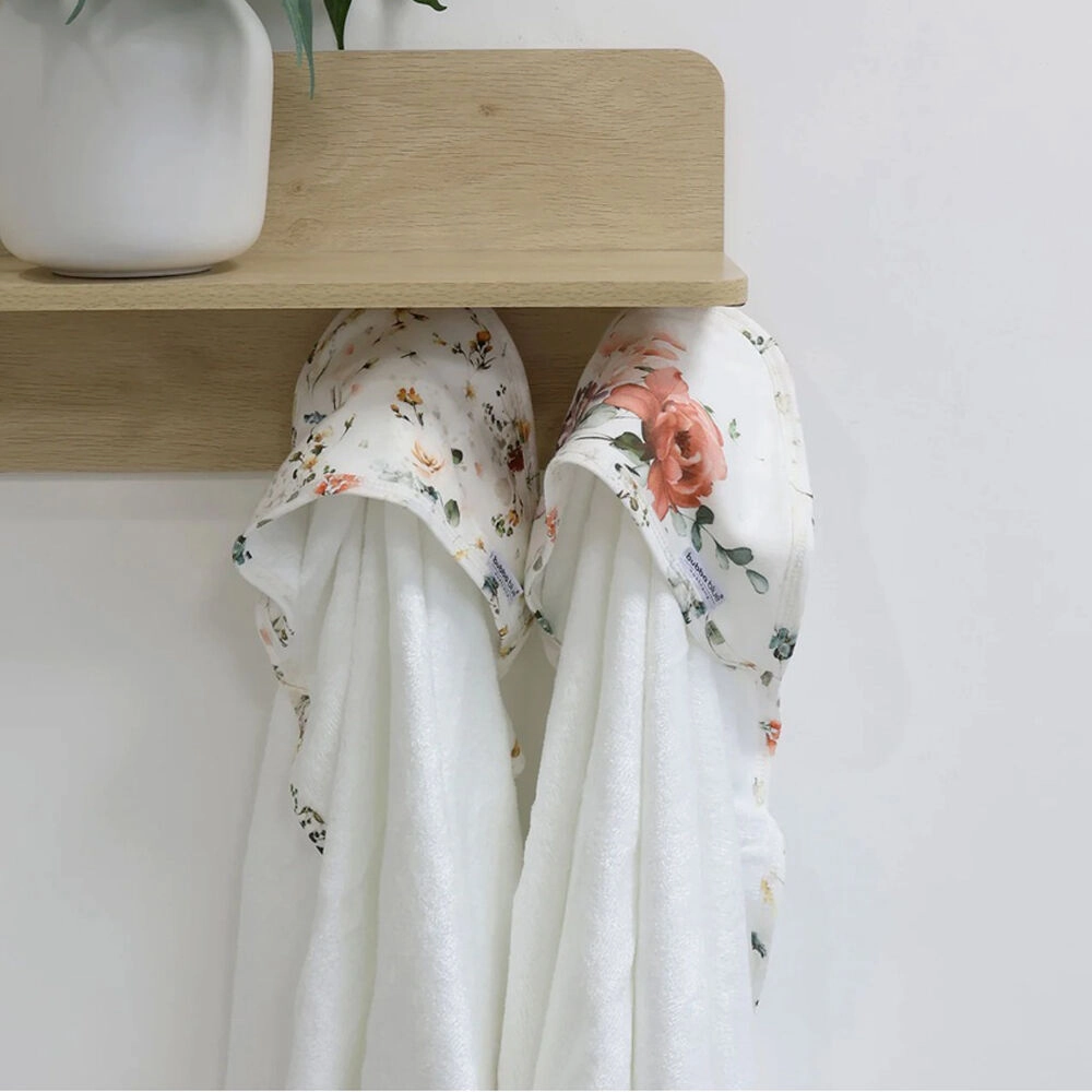 Bubba Blue Peonies Bamboo 2pk Hooded Towel
