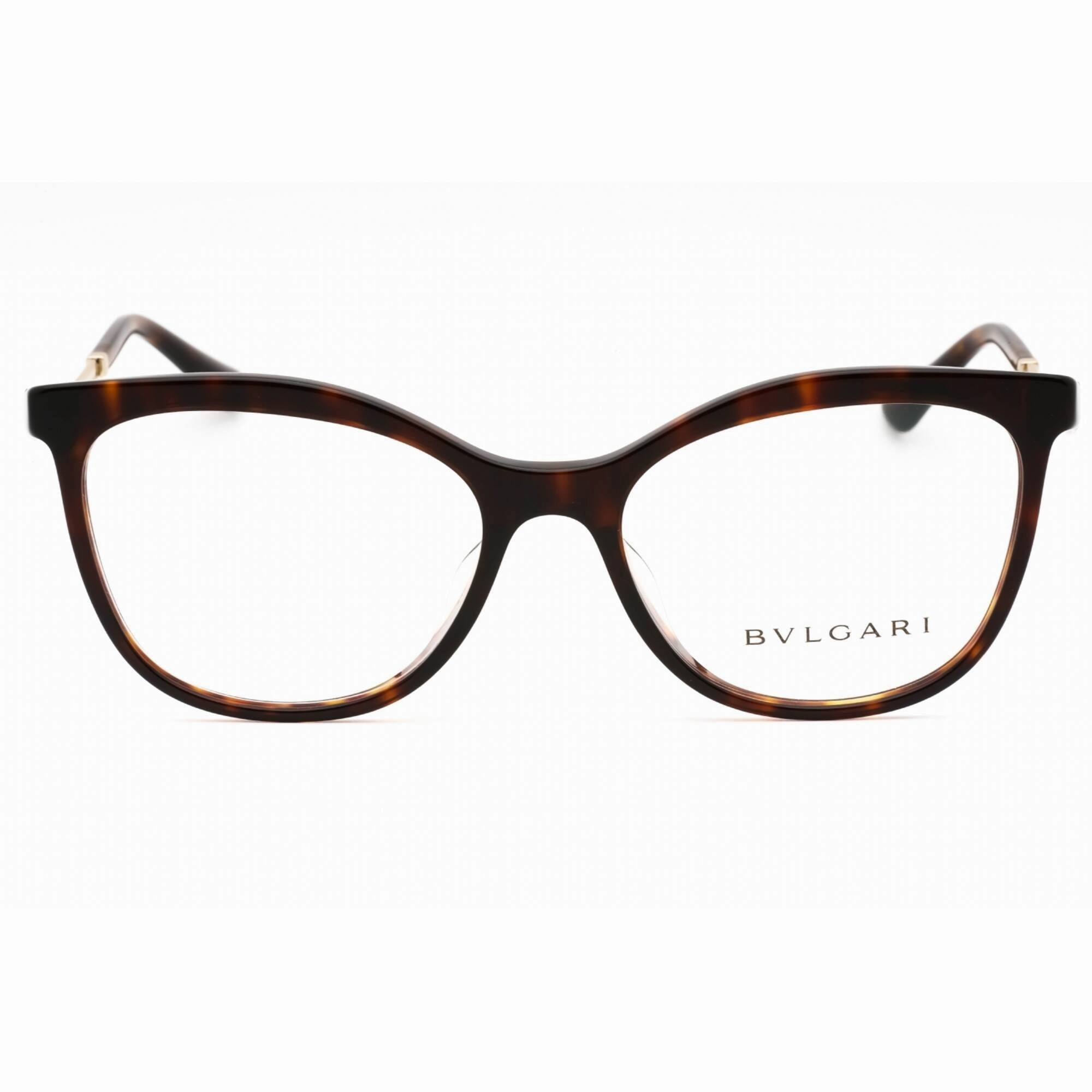 Bvlgari Women's Eyeglasses - Havana Plastic Full Rim Cat Eye Frame | 0BV4218F 504
