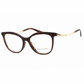 Bvlgari Women's Eyeglasses - Havana Plastic Full Rim Cat Eye Frame | 0BV4218F 504