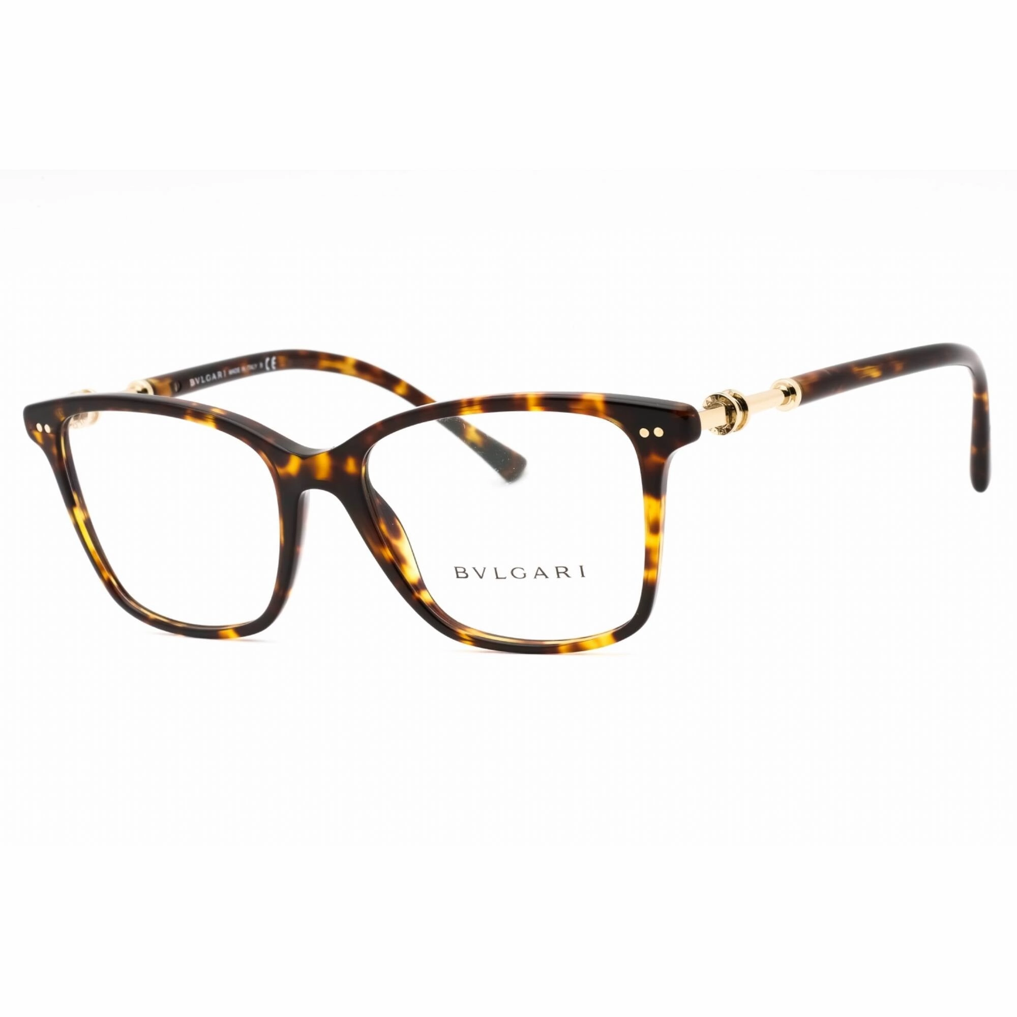 Bvlgari Women's Eyeglasses - Havana Plastic Full Rim Cat Eye Shape Frame | 0BV4203 504