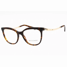 Bvlgari Women's Eyeglasses - Havana Plastic Full Rim Cat Eye Shape Frame | 0BV4218 504