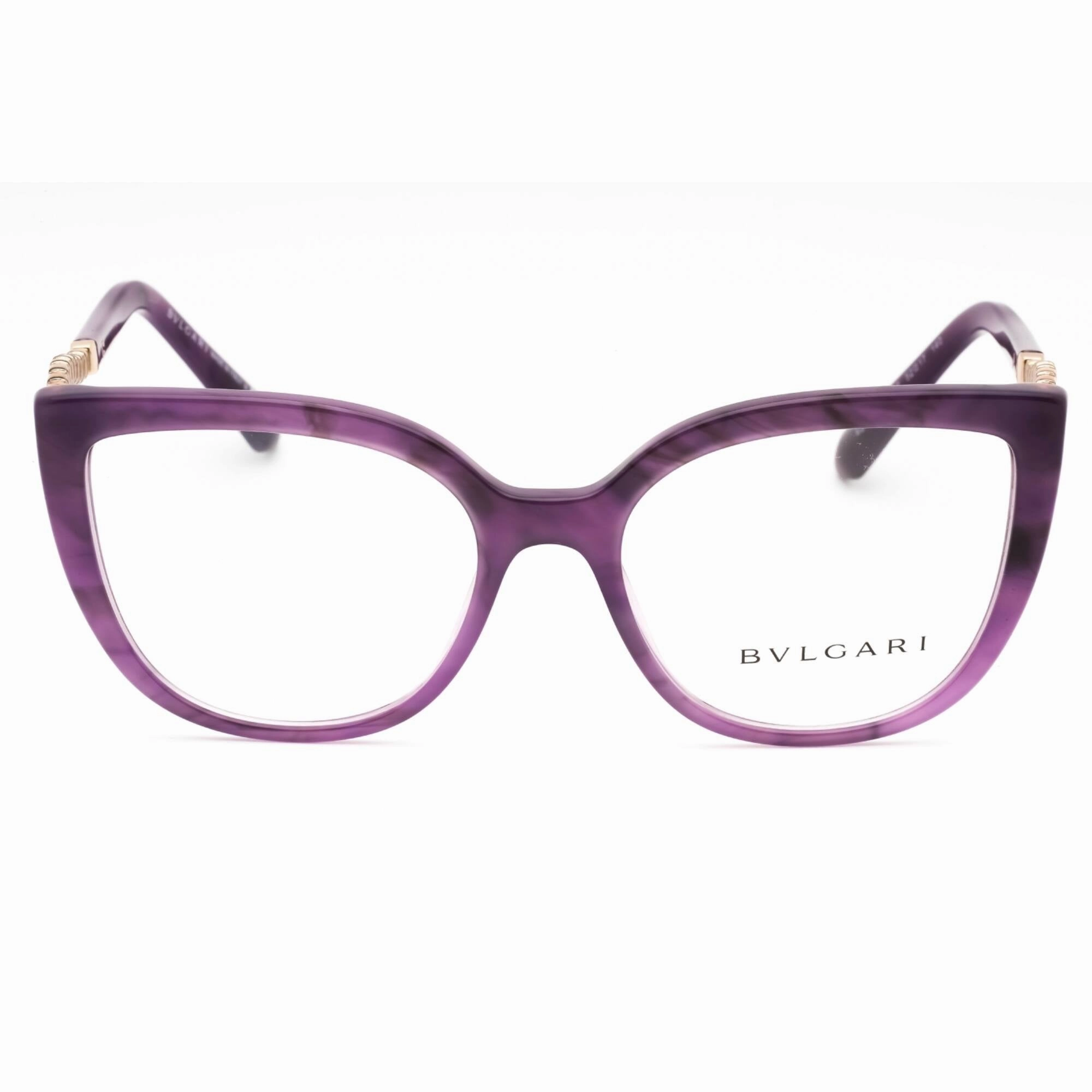 Bvlgari Women's Eyeglasses - Marble Amethyst Plastic Cat Eye Frame | 0BV4214B 5517