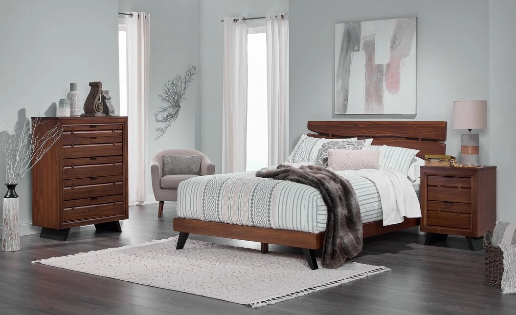 Camila 5-Piece Twin Bedroom Package - Rustic Brown