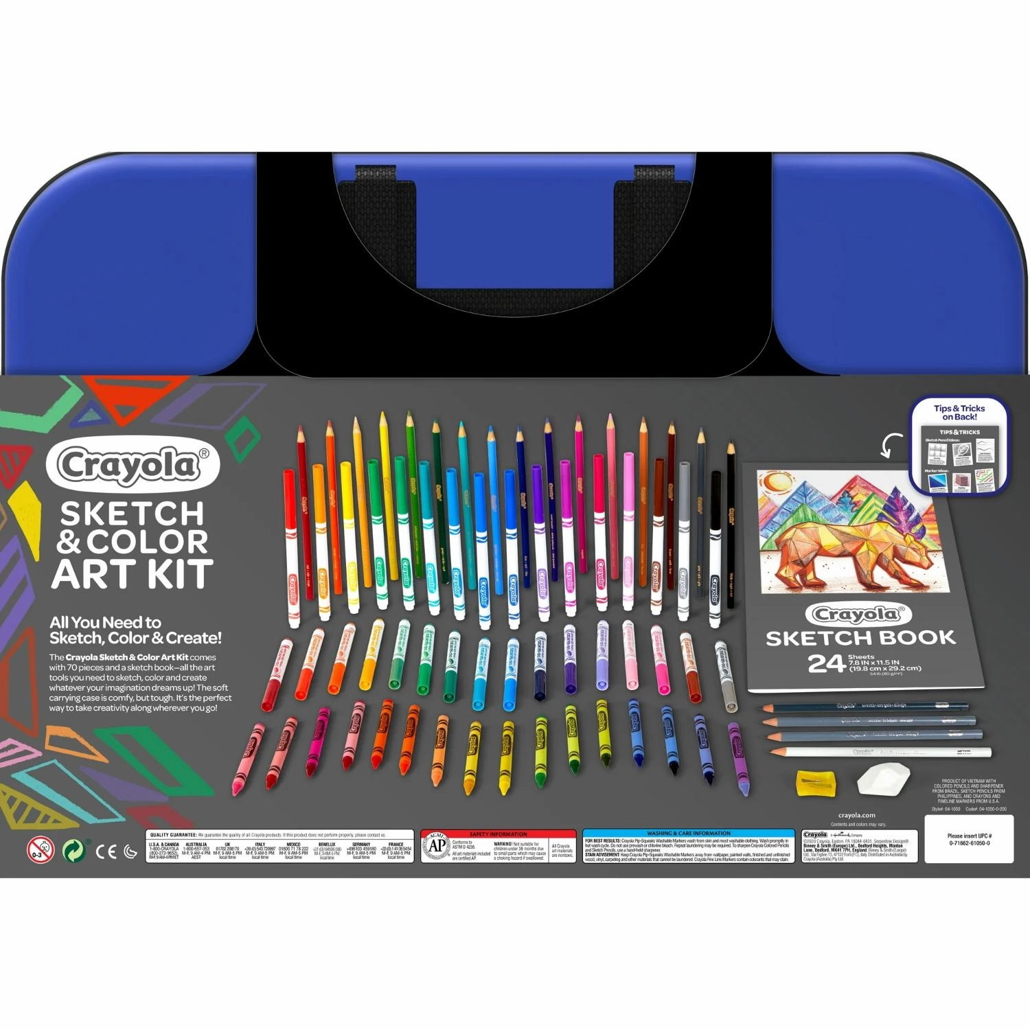 Crayola 74-7406 Sketch and Color Art Coloring Case 70 Pieces Child Ages 8 