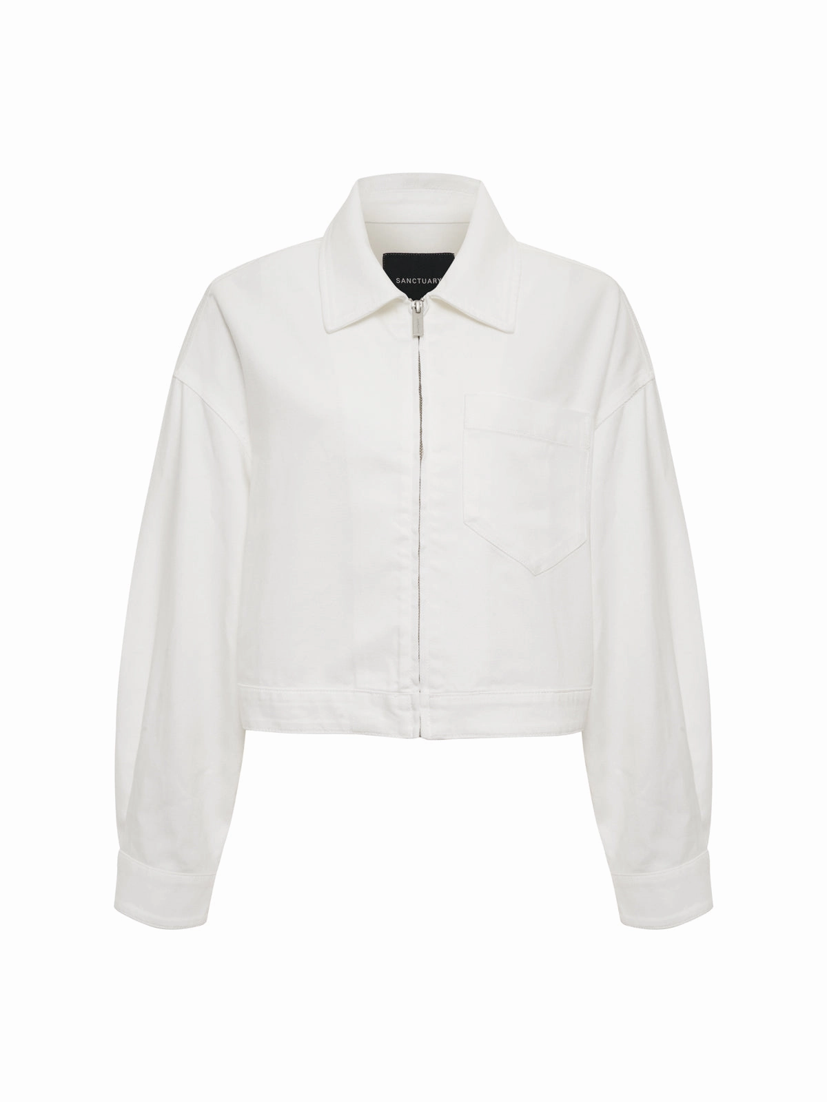 Cropped Paper Boy Jacket Bleached White