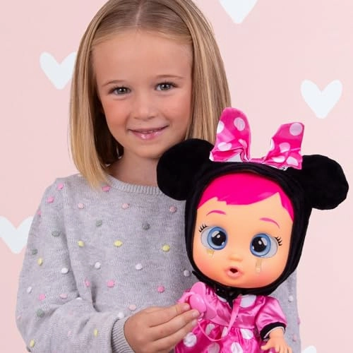 Cry Babies 922198 Disney Nurturing Baby Doll Inspired by Minnie Mouse with Real Tears and Accessories