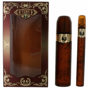 Cuba Men's Perfume Gift Set - Gold Woody Aromatic Fragrance EDT Spray, 2 Piece