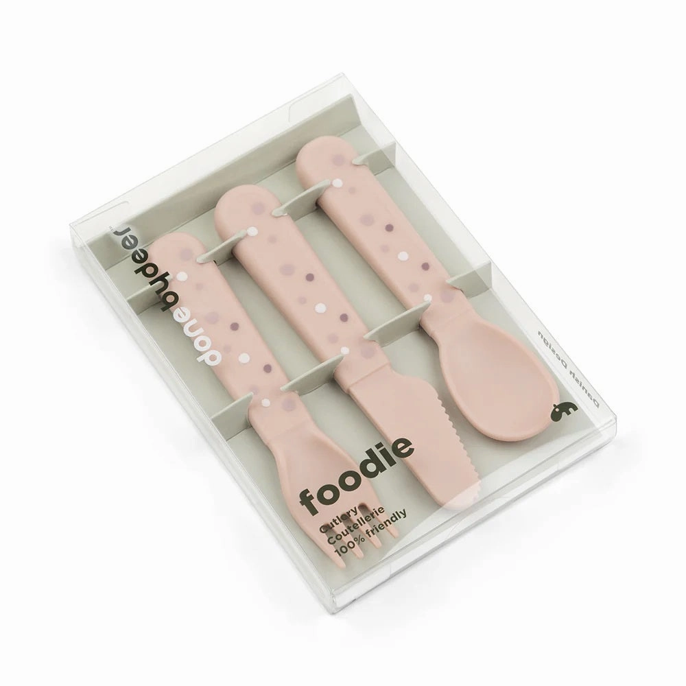 Done By Deer Foodie Cutlery Set Happy Dots Powder