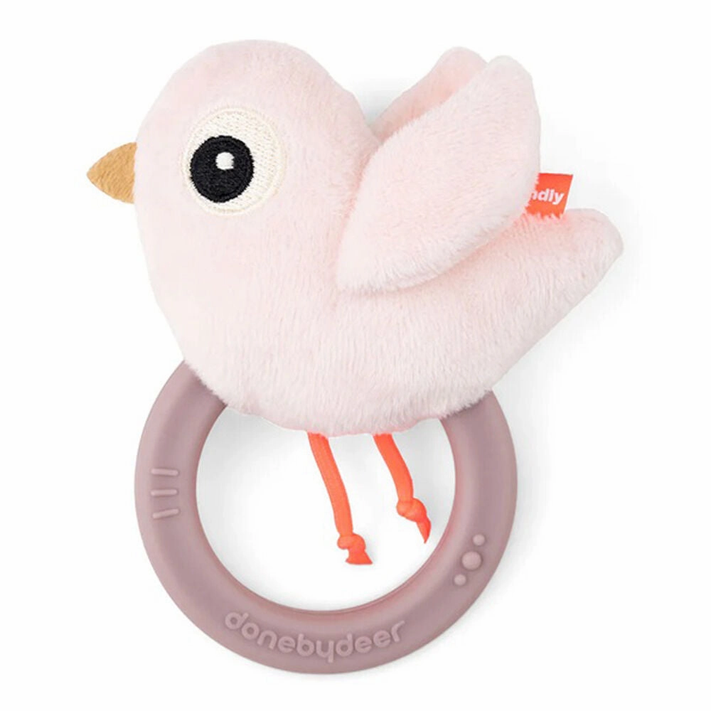 Done By Deer Sensory Rattle W/Teether Birdee Powder