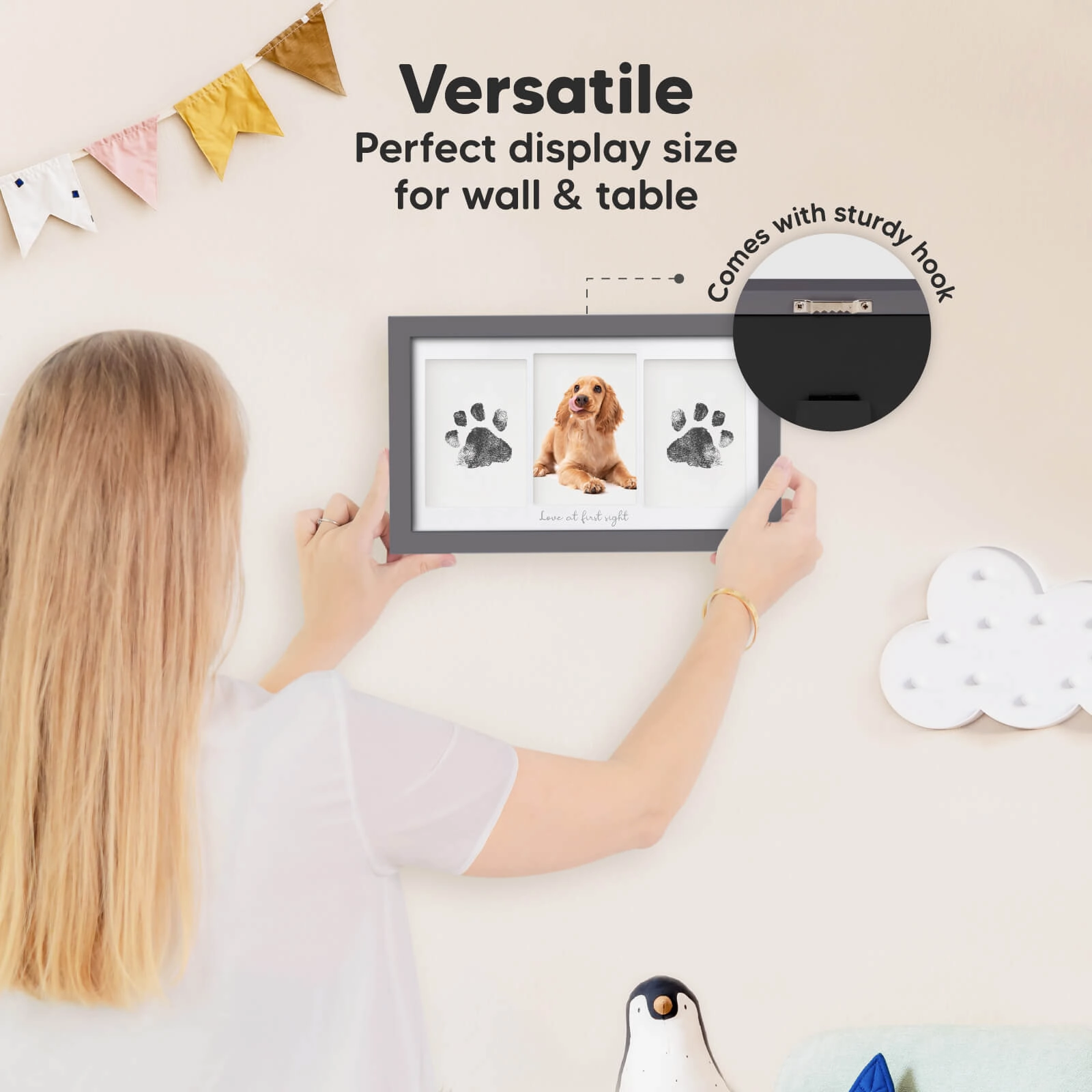 Duo Clean Touch Inkless Hand & Footprint Frame Kit (Gunmetal Gray)