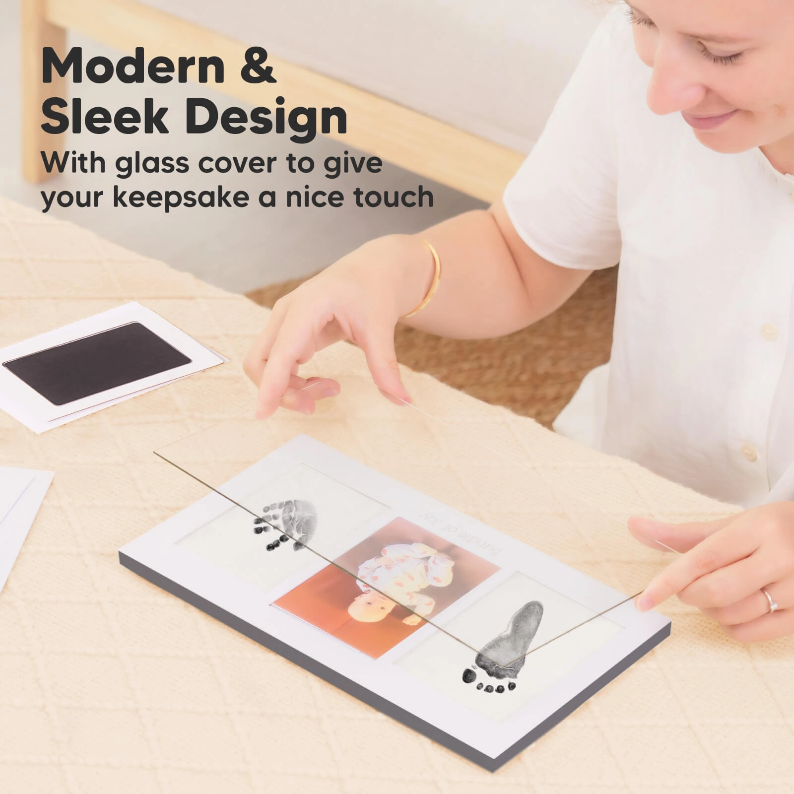 Duo Clean Touch Inkless Hand & Footprint Frame Kit (Gunmetal Gray)