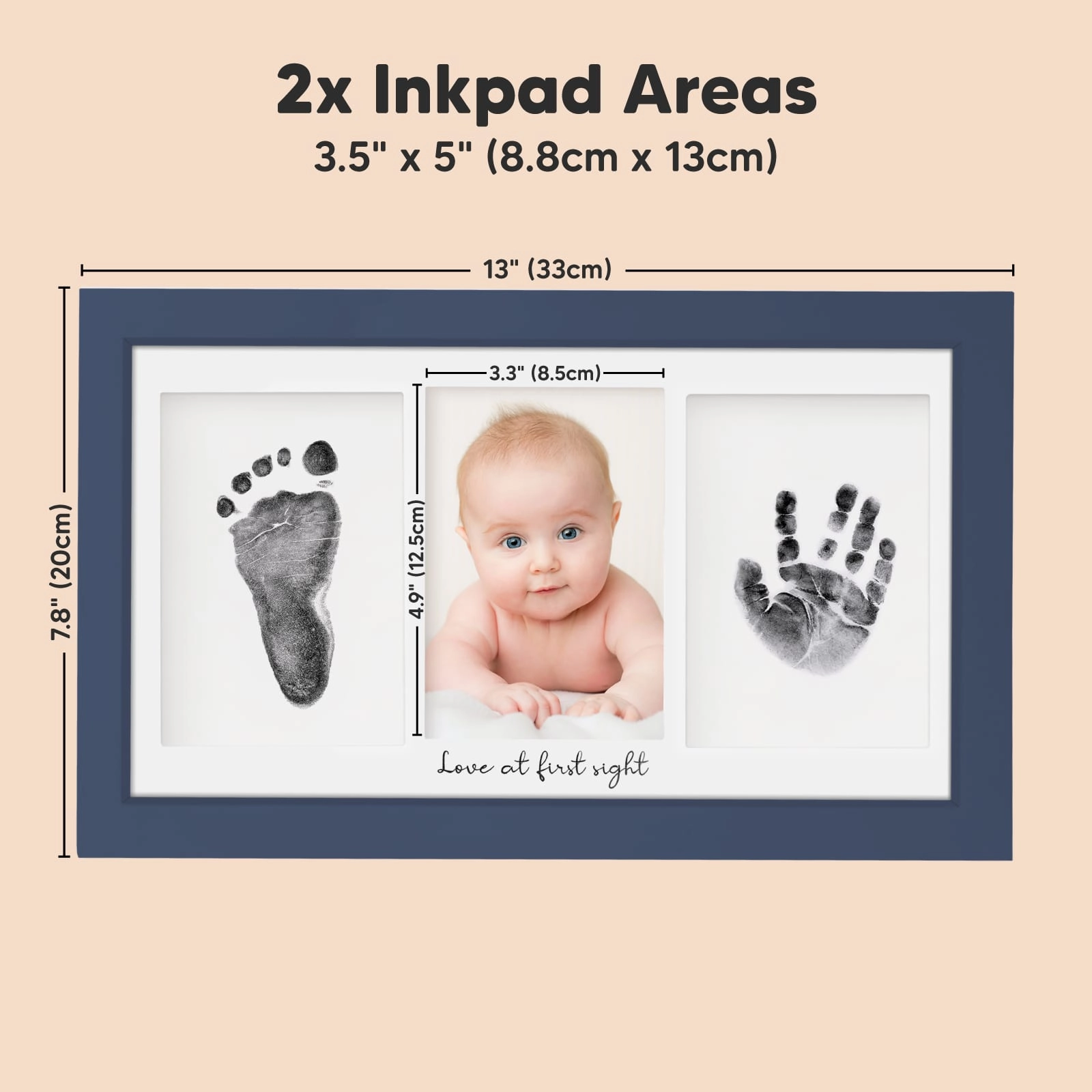 Duo Clean Touch Inkless Hand & Footprint Frame Kit (Midnight Blue)