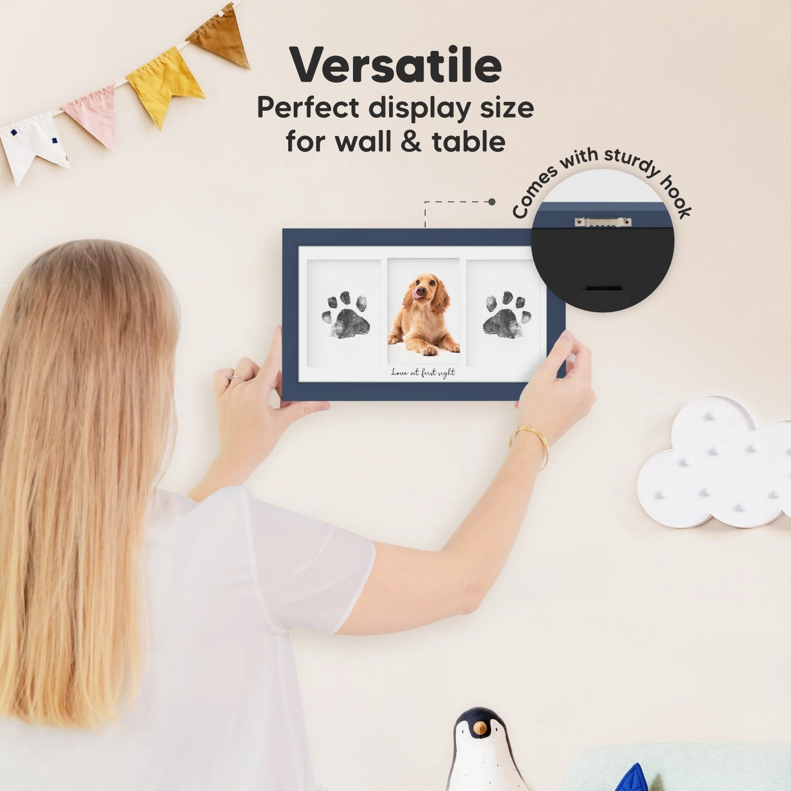 Duo Clean Touch Inkless Hand & Footprint Frame Kit (Midnight Blue)