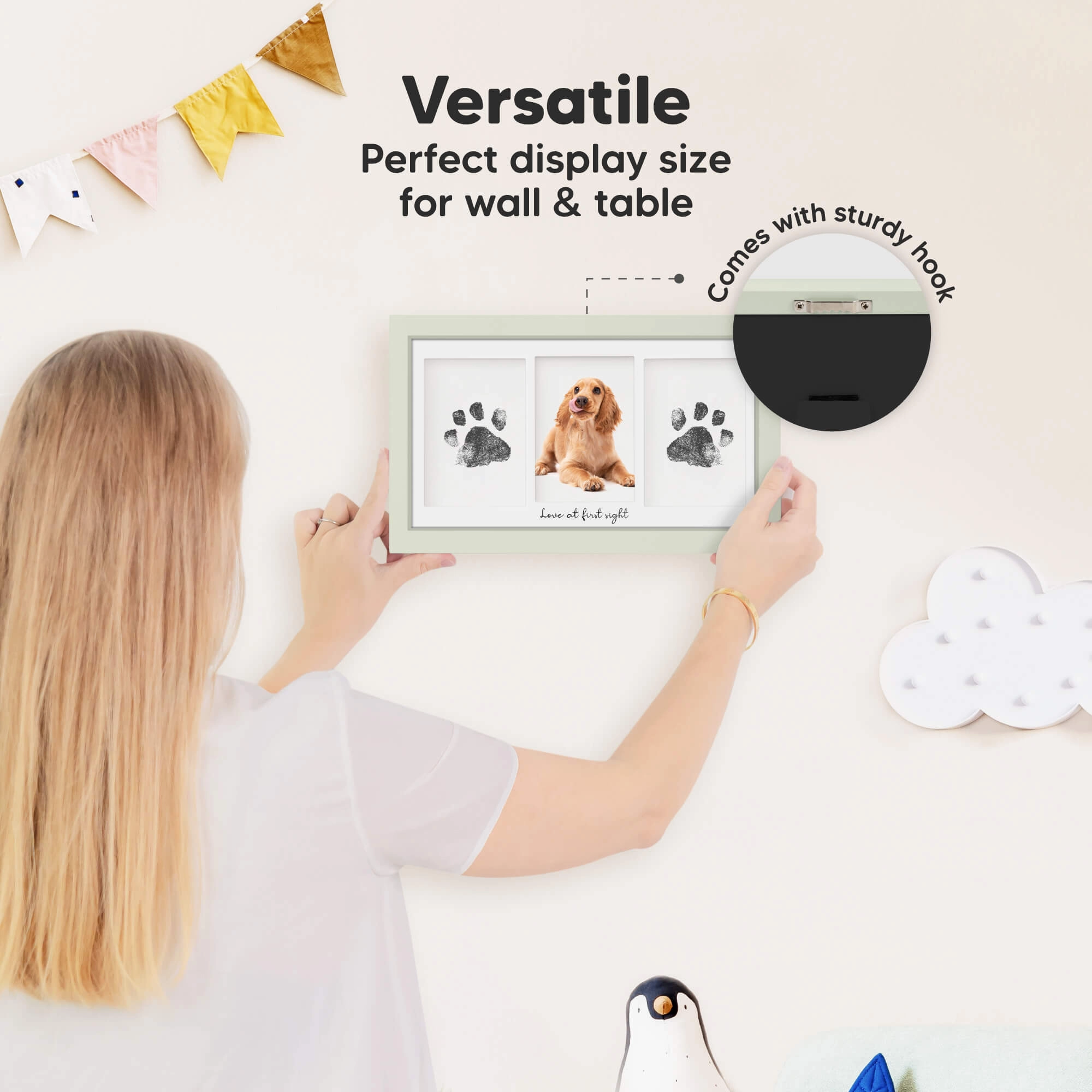 Duo Clean Touch Inkless Hand & Footprint Frame Kit (Sage)