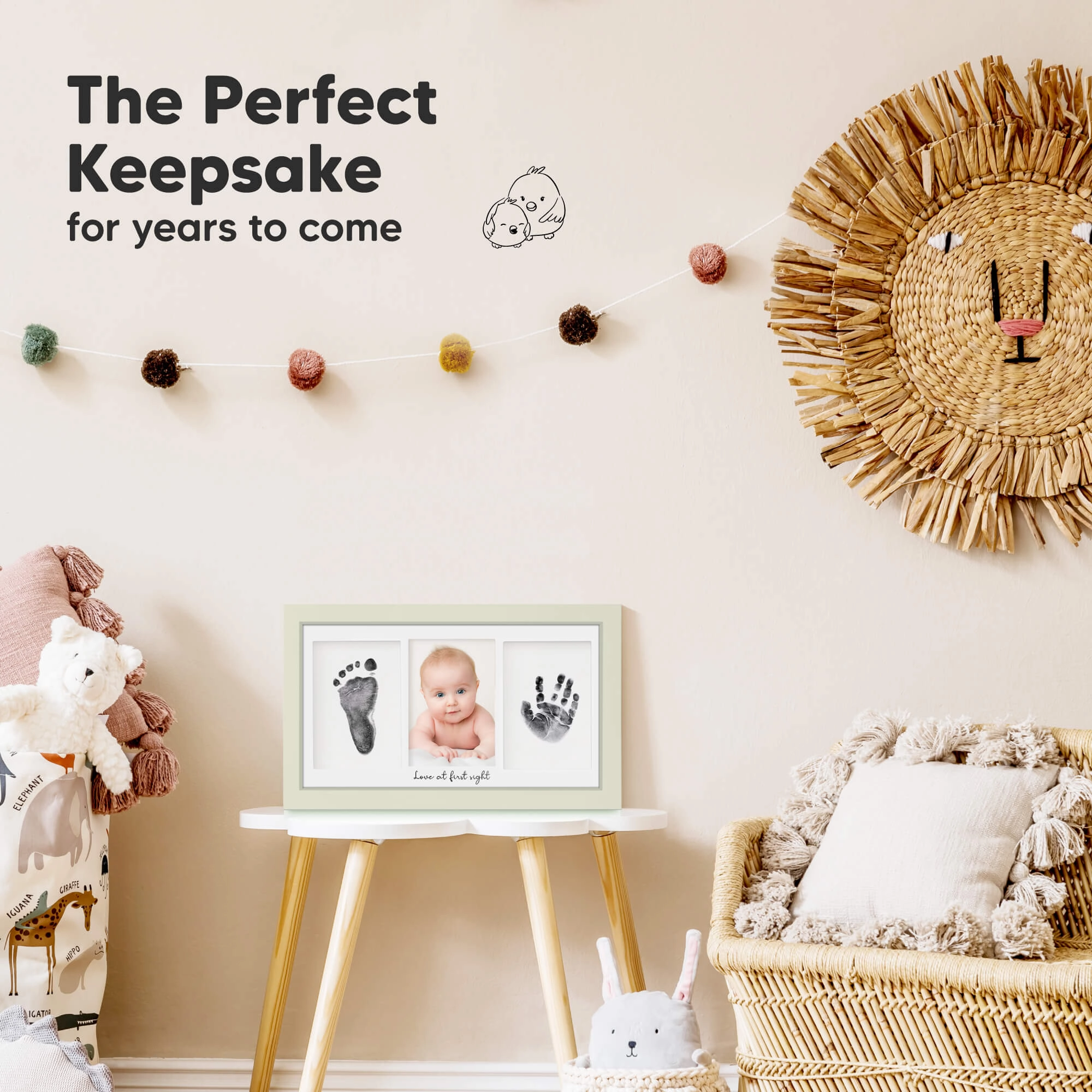 Duo Clean Touch Inkless Hand & Footprint Frame Kit (Sage)