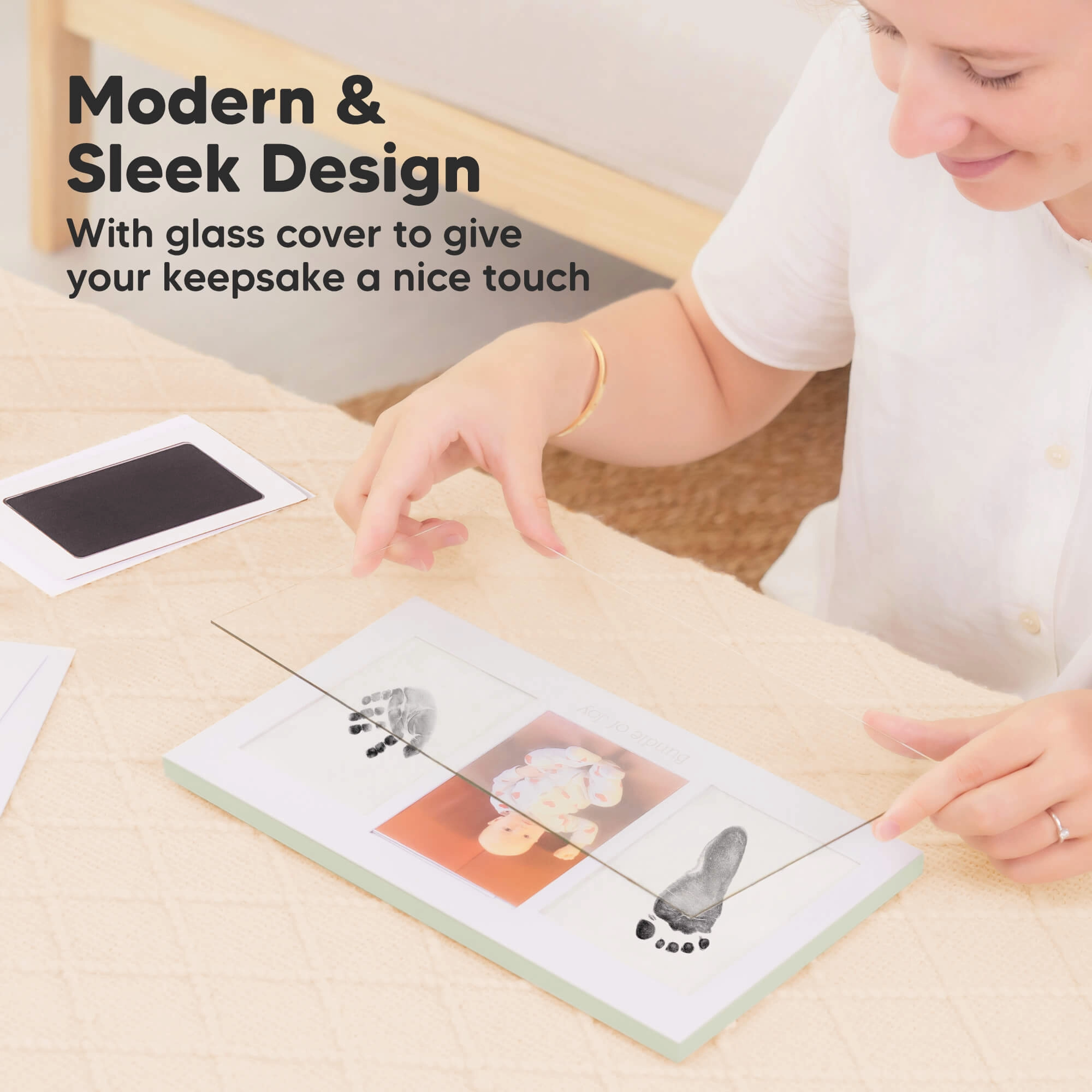 Duo Clean Touch Inkless Hand & Footprint Frame Kit (Sage)