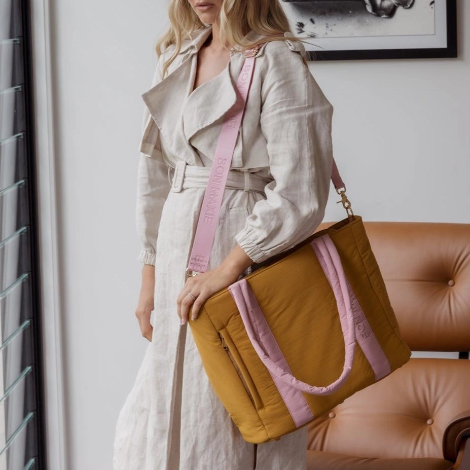 Everyday Tote Bag -- Pink/Mustard