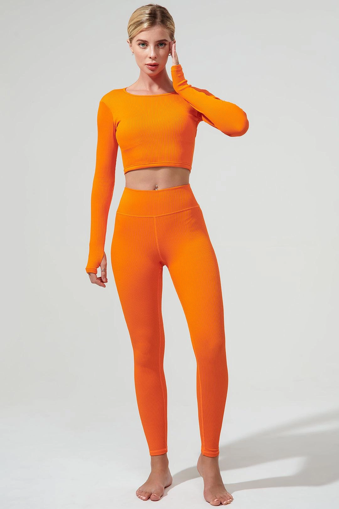 Fendy Long Sleeve Top - Tangerine