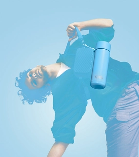 Frank Green 20oz/595ml Reusable Bottle Straw Sky Blue