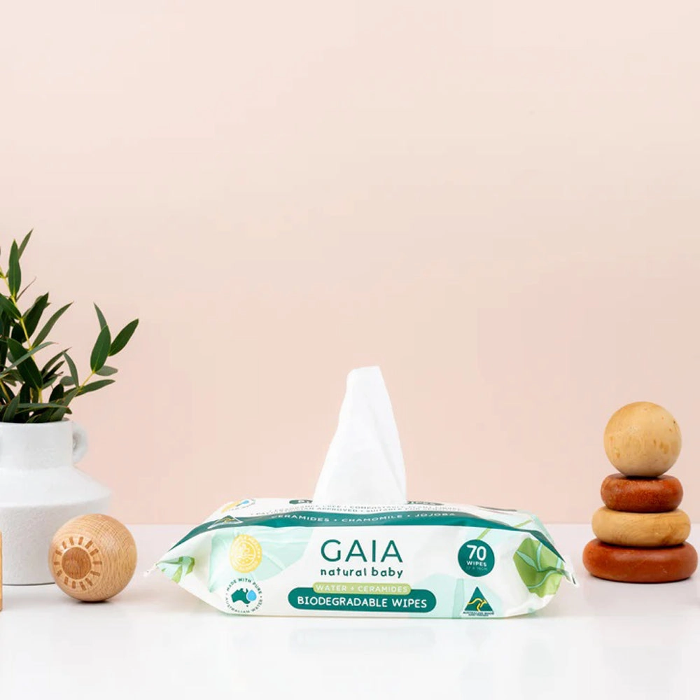 Gaia Natural Baby Water Wipes & Ceramides 70pk