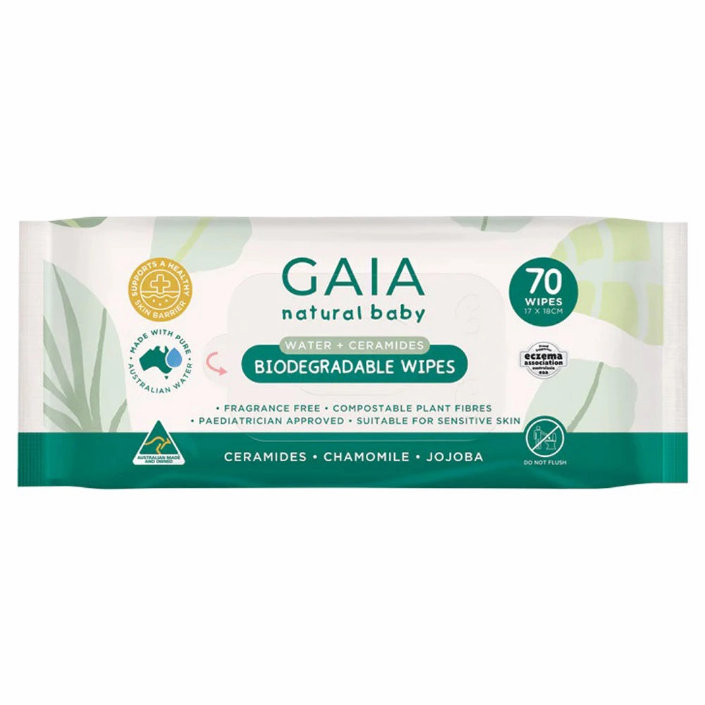 Gaia Natural Baby Water Wipes & Ceramides 70pk