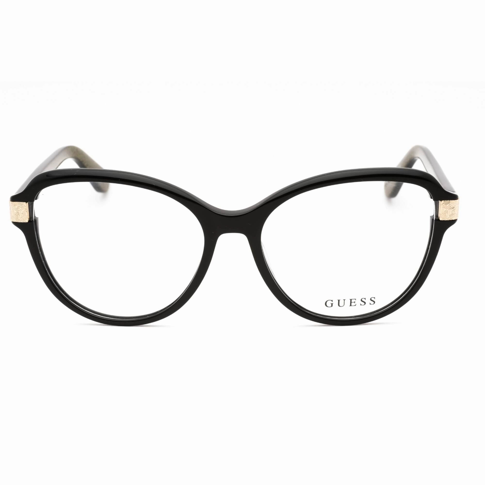 Guess Women's Eyeglasses - Shiny Black Acetate Full Rim Cat Eye Frame | GU2955 001