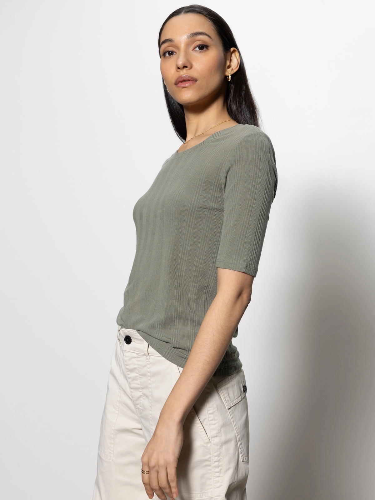 Half Sleeve Femme Crew Tee Dark Spruce
