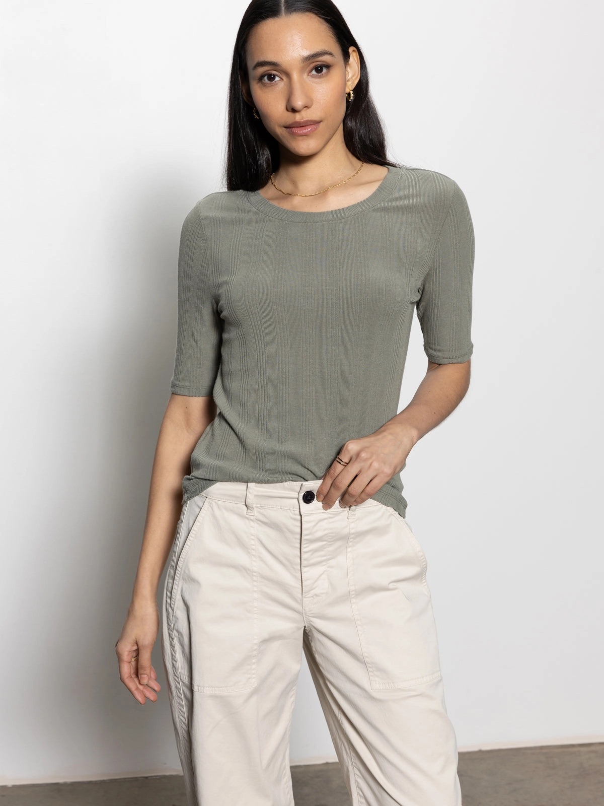 Half Sleeve Femme Crew Tee Dark Spruce