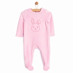 HelloBaby Newborn Baby Girl Velvet Footed Jumpsuit - Pink