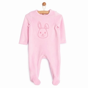 HelloBaby Newborn Baby Girl Velvet Footed Jumpsuit - Pink