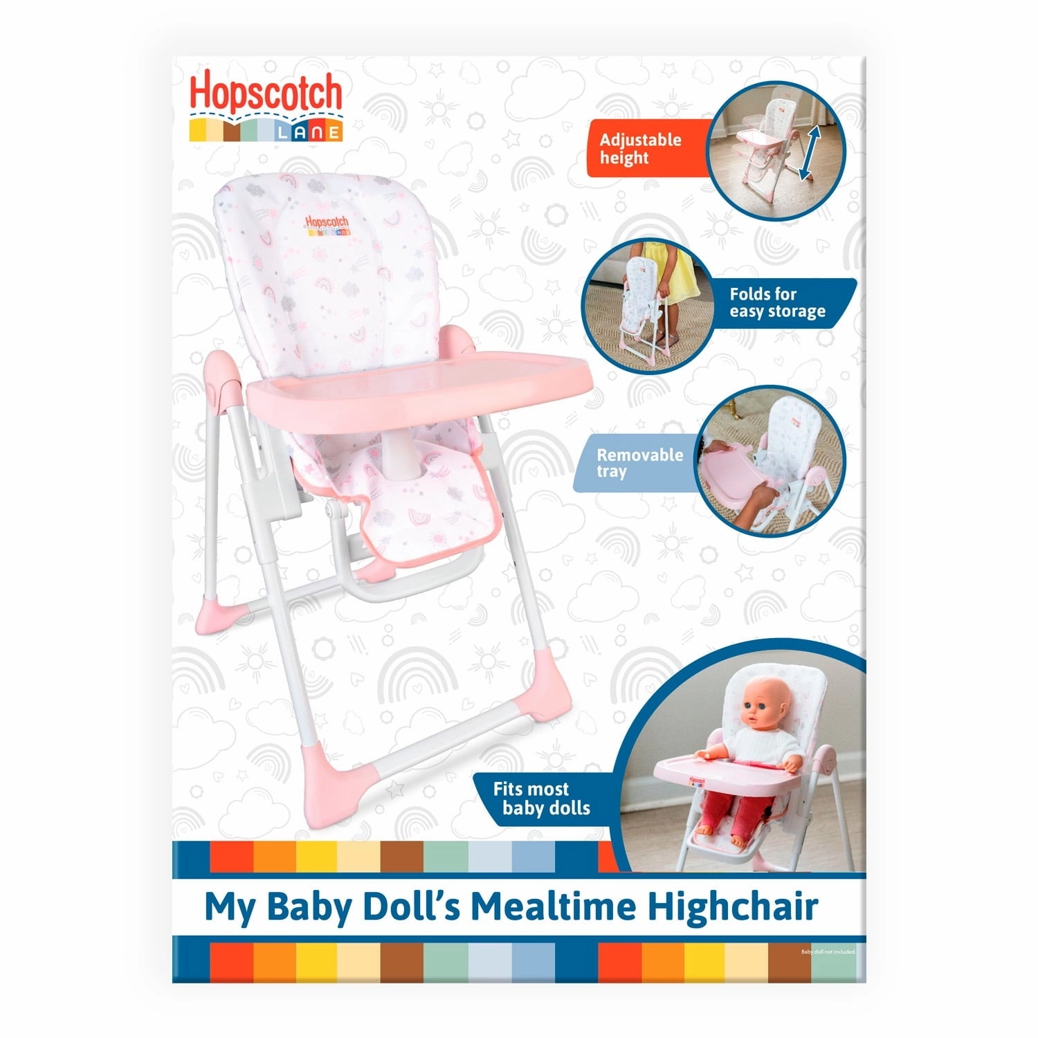 Hopscotch Lane My Baby Doll's Mealtime High Chair, Baby Doll Furniture Accessory, Children Ages 2 