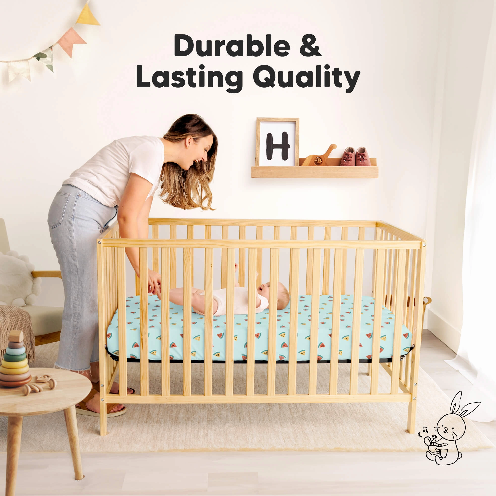 Isla Fitted Mini Crib Sheets (Beach Day)