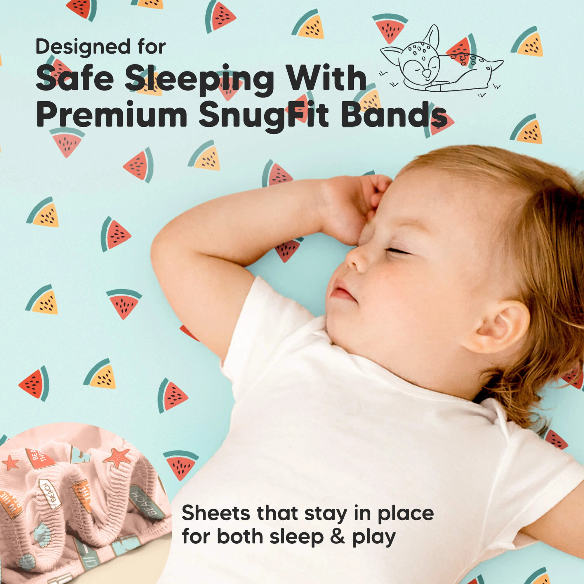 Isla Fitted Mini Crib Sheets (Beach Day)