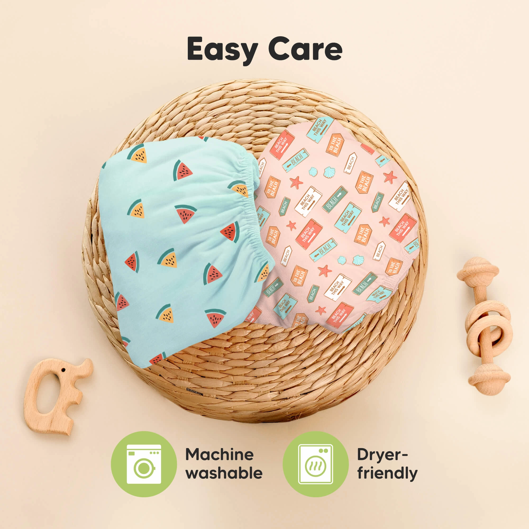 Isla Fitted Mini Crib Sheets (Beach Day)