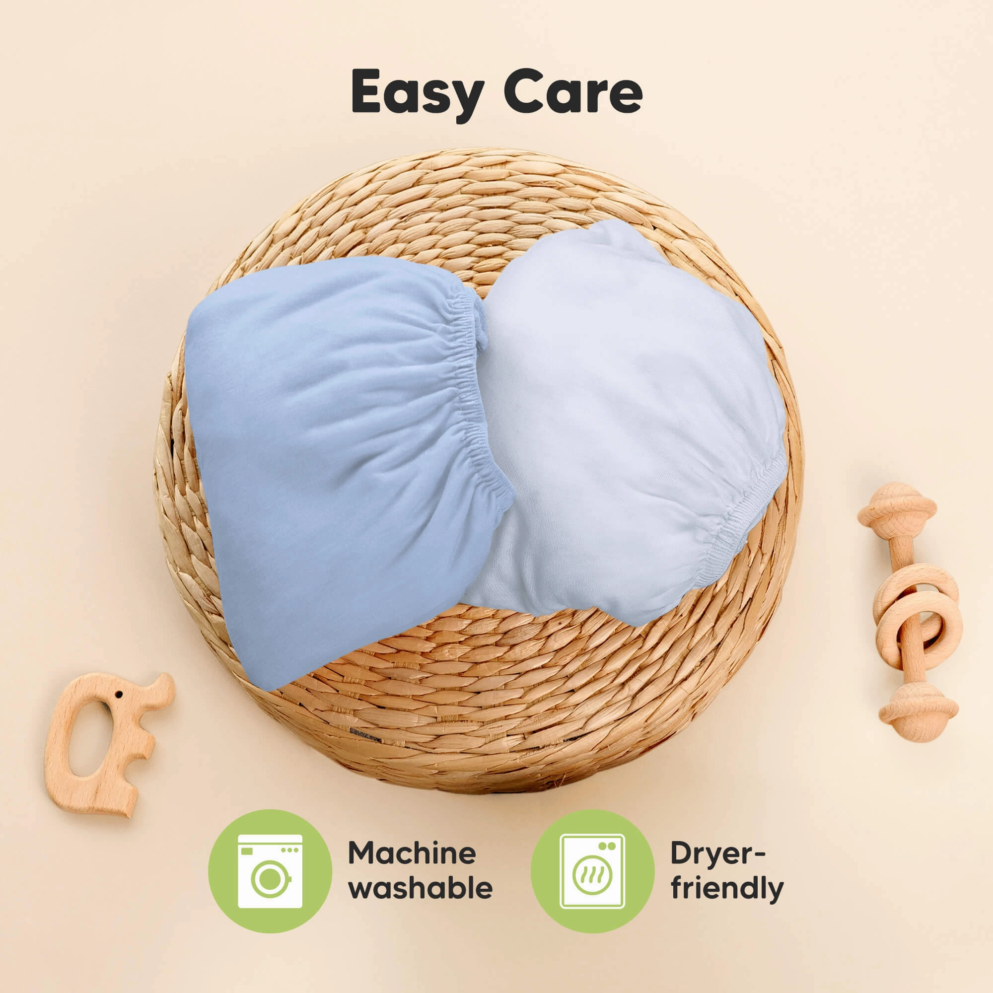 Isla Fitted Mini Crib Sheets (Blue Flax)
