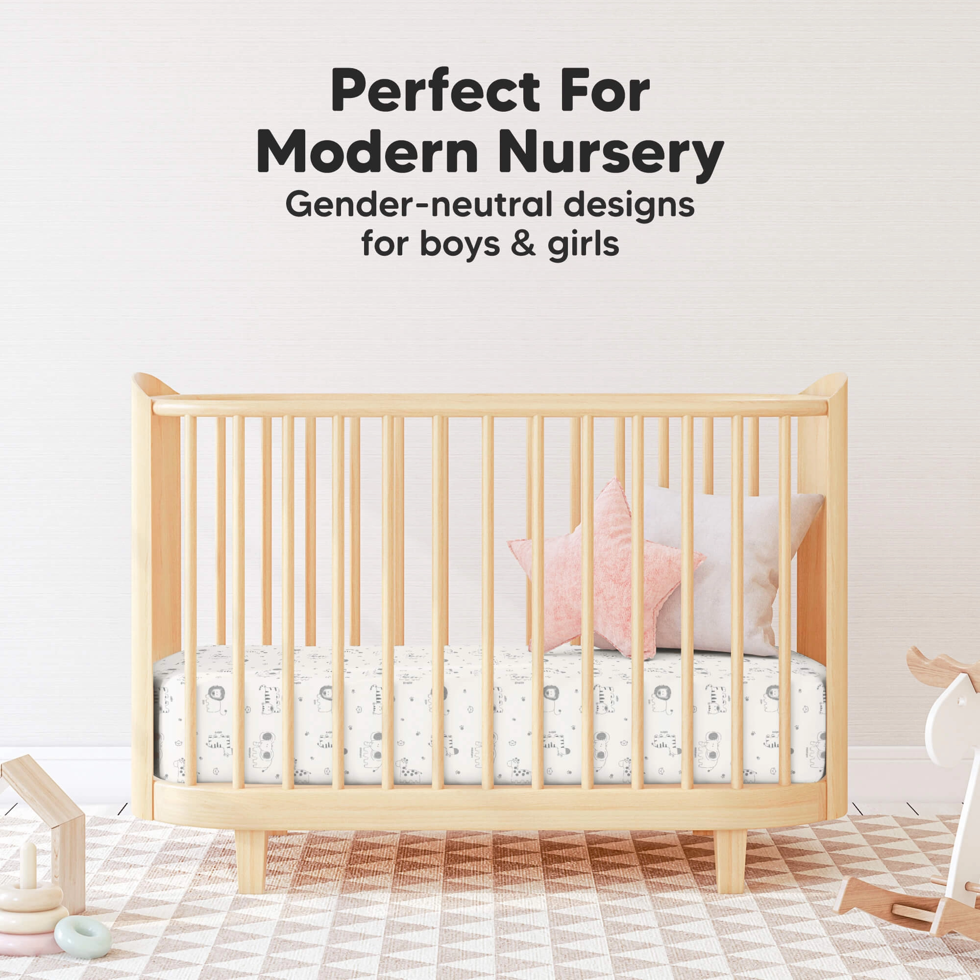 Isla Fitted Mini Crib Sheets (Bumble Bear)