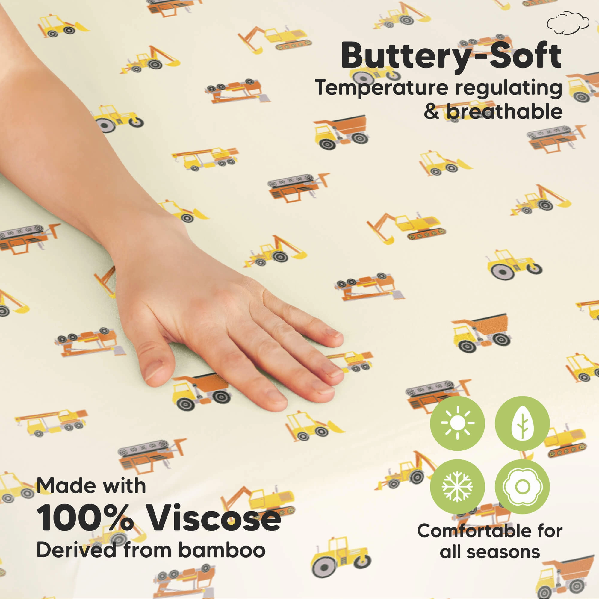 Isla Fitted Mini Crib Sheets (Construction)