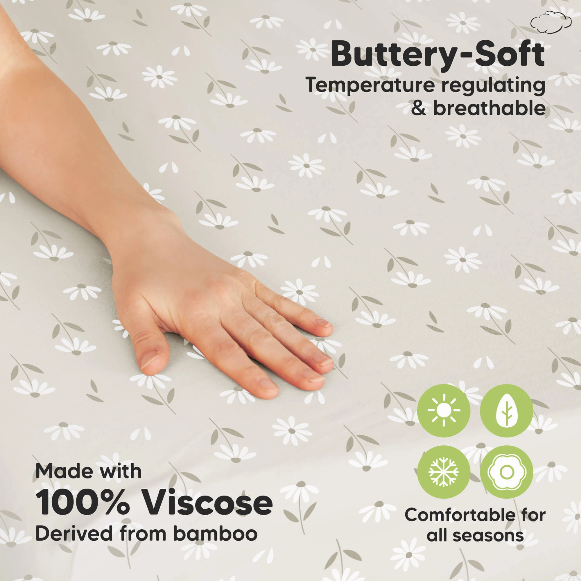 Isla Fitted Mini Crib Sheets (Daisies)