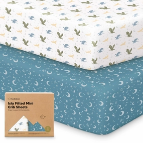 Isla Fitted Mini Crib Sheets (Dragon Tale)