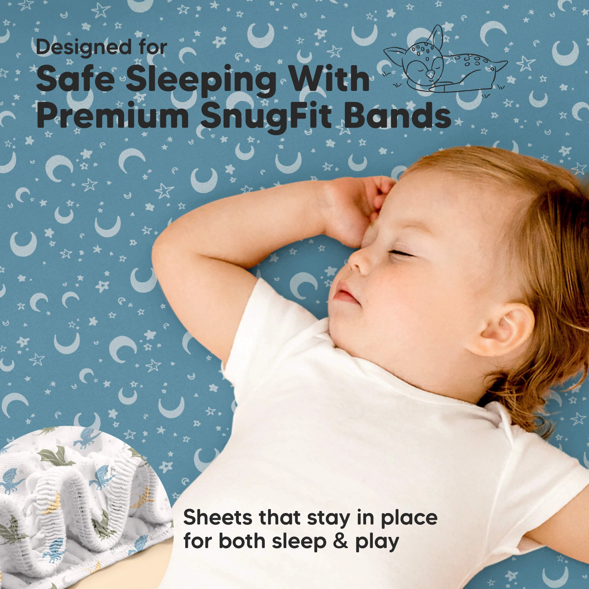 Isla Fitted Mini Crib Sheets (Dragon Tale)